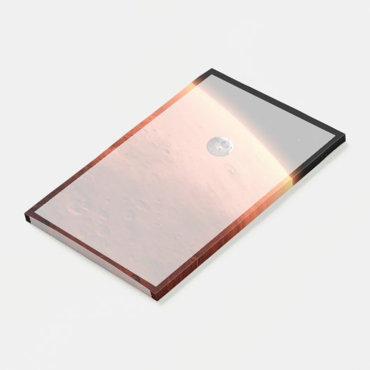 Mars Wissenschaftslabor nähernde Mars. Post-it Klebezettel (angewinkelt)