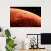 Mars Wissenschaftslabor nähernde Mars. Poster (Heimbüro)