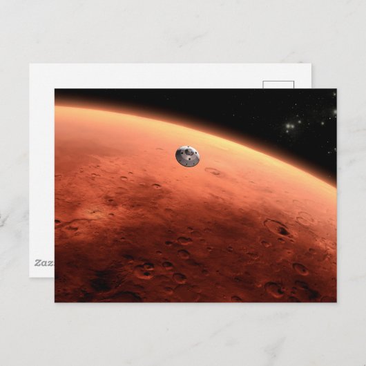 Mars Wissenschaftslabor nähernde Mars. Postkarte (Vorne/Hinten)