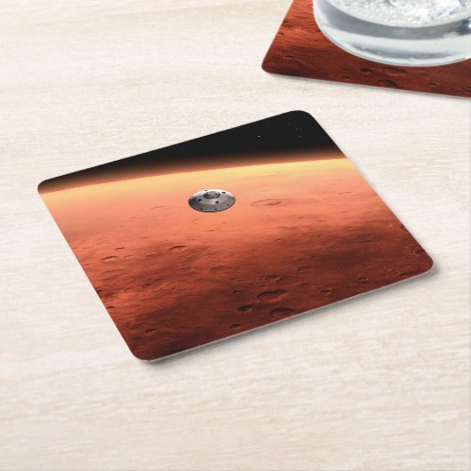 Mars Wissenschaftslabor nähernde Mars. Rechteckiger Pappuntersetzer (angewinkelt)