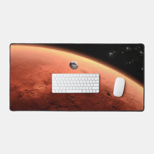 Mars Wissenschaftslabor nähernde Mars. Schreibtischunterlage (Tastatur & Maus)