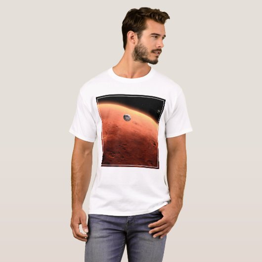 Mars Wissenschaftslabor nähernde Mars. T-Shirt (Vorne ganz)