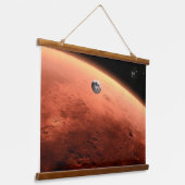 Mars Wissenschaftslabor nähernde Mars. Wandteppich Mit Holzrahmen (Gewinkelt)