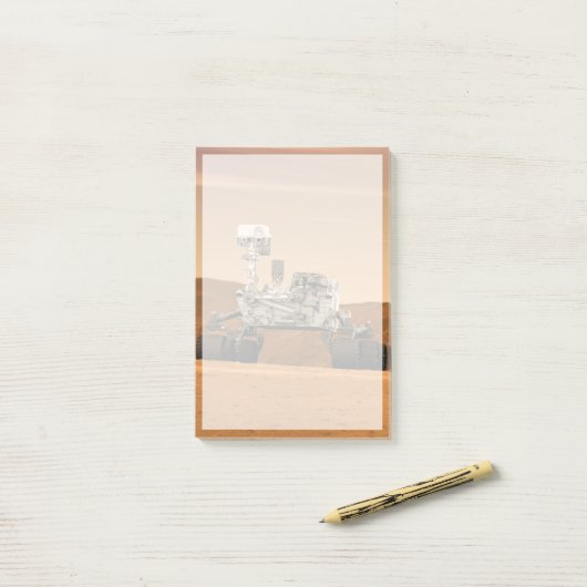Mars Wissenschaftslabor Neugier Rover. 2 Post-it Klebezettel (Auf Schreibtisch)