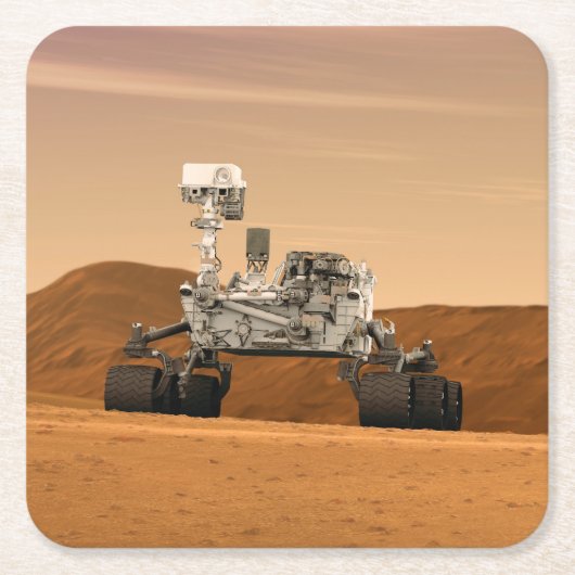 Mars Wissenschaftslabor Neugier Rover. 2 Rechteckiger Pappuntersetzer (Vorderseite)