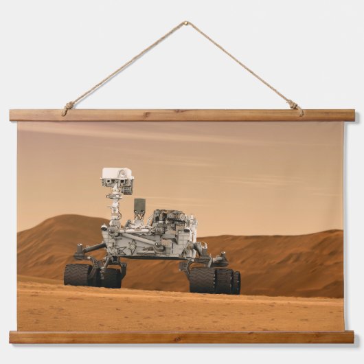 Mars Wissenschaftslabor Neugier Rover. 2 Wandteppich Mit Holzrahmen (Vorne)