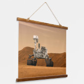 Mars Wissenschaftslabor Neugier Rover. 2 Wandteppich Mit Holzrahmen (Gewinkelt)