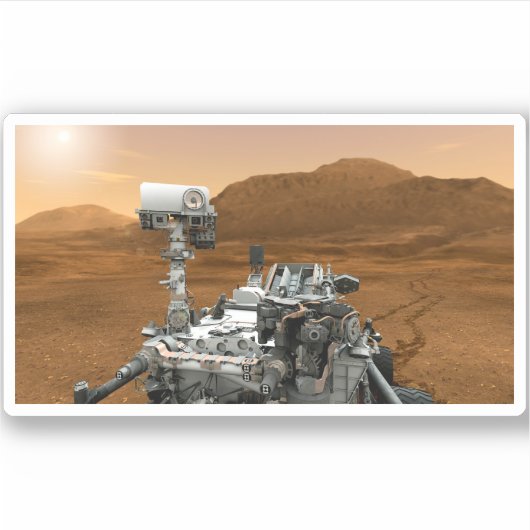 Mars Wissenschaftslabor Neugier Rover. 3 Aufkleber (Vorderseite)