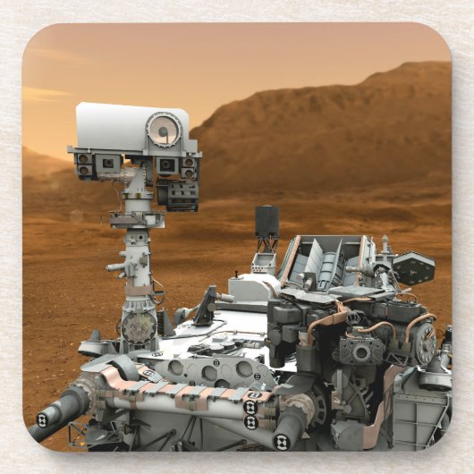 Mars Wissenschaftslabor Neugier Rover. 3 Getränkeuntersetzer (Vorderseite)