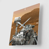 Mars Wissenschaftslabor Neugier Rover. 3 Quadratische Wanduhr (Winkel)