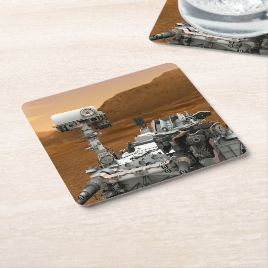 Mars Wissenschaftslabor Neugier Rover. 3 Rechteckiger Pappuntersetzer (angewinkelt)