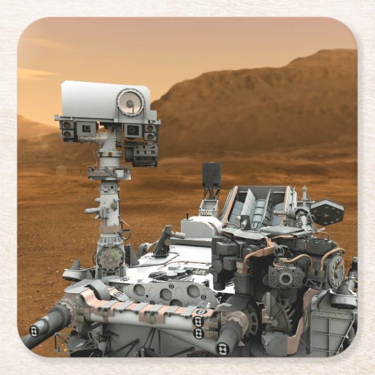 Mars Wissenschaftslabor Neugier Rover. 3 Rechteckiger Pappuntersetzer (Vorderseite)