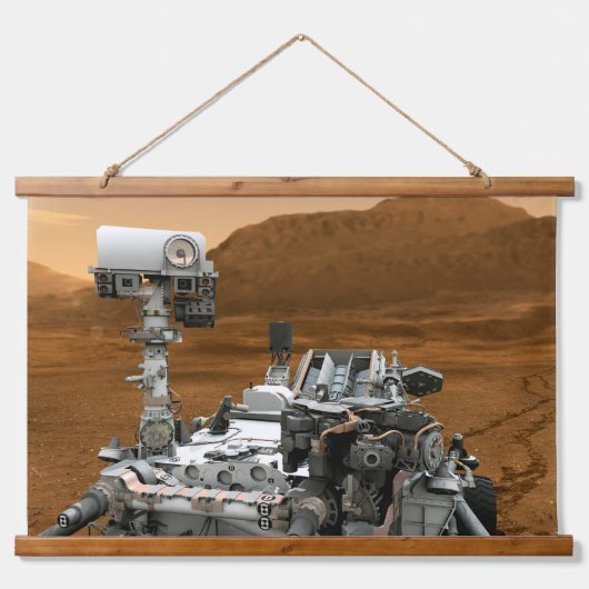 Mars Wissenschaftslabor Neugier Rover. 3 Wandteppich Mit Holzrahmen (Vorne)