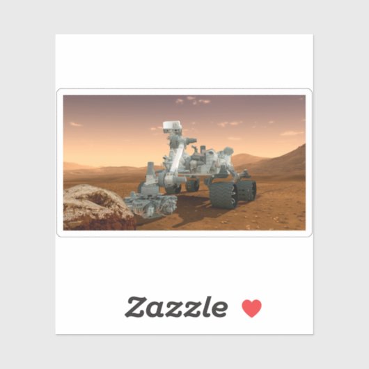 Mars Wissenschaftslabor Neugier Rover. 4 Aufkleber (Blatt)