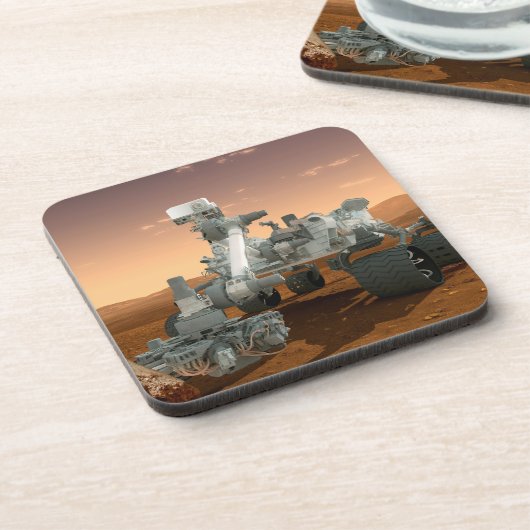 Mars Wissenschaftslabor Neugier Rover. 4 Getränkeuntersetzer (Linke Seite)