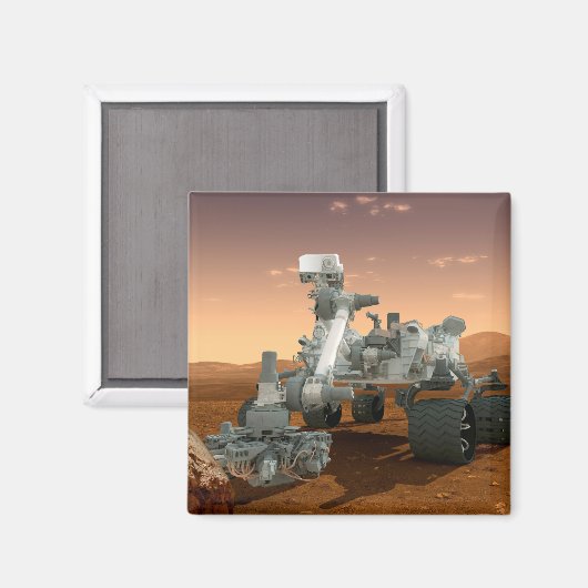 Mars Wissenschaftslabor Neugier Rover. 4 Magnet (Vorderseite/Rückseite)