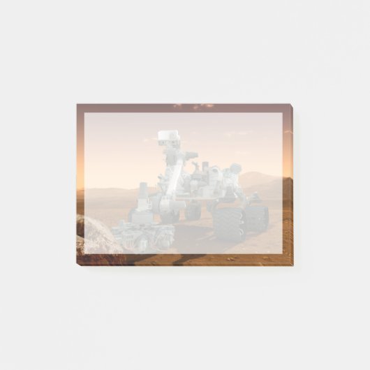 Mars Wissenschaftslabor Neugier Rover. 4 Post-it Klebezettel (Vorderseite)
