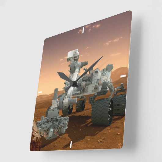 Mars Wissenschaftslabor Neugier Rover. 4 Quadratische Wanduhr (Winkel)
