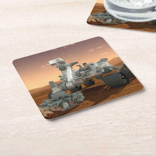 Mars Wissenschaftslabor Neugier Rover. 4 Rechteckiger Pappuntersetzer (angewinkelt)