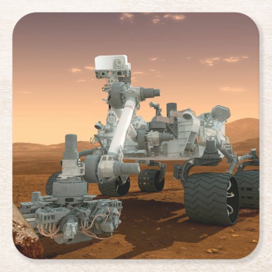 Mars Wissenschaftslabor Neugier Rover. 4 Rechteckiger Pappuntersetzer (Vorderseite)