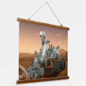 Mars Wissenschaftslabor Neugier Rover. 4 Wandteppich Mit Holzrahmen (Gewinkelt)