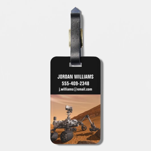 Mars Wissenschaftslabor Neugier Rover. Gepäckanhänger (Rückseite vertikal)