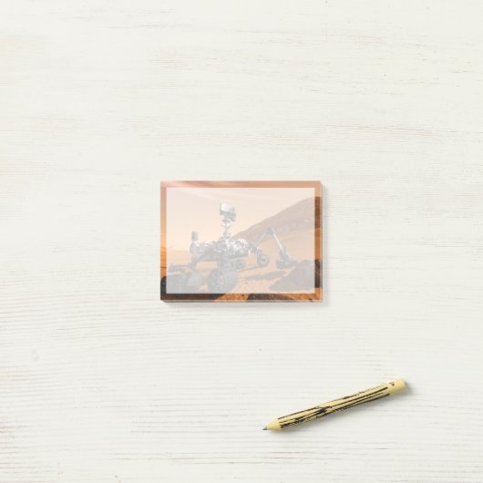 Mars Wissenschaftslabor Neugier Rover. Post-it Klebezettel (Auf Schreibtisch)