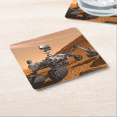 Mars Wissenschaftslabor Neugier Rover. Rechteckiger Pappuntersetzer (angewinkelt)