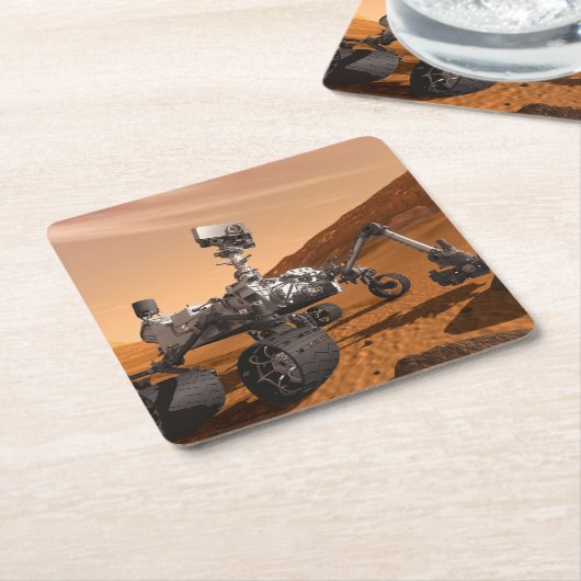 Mars Wissenschaftslabor Neugier Rover. Rechteckiger Pappuntersetzer (angewinkelt)