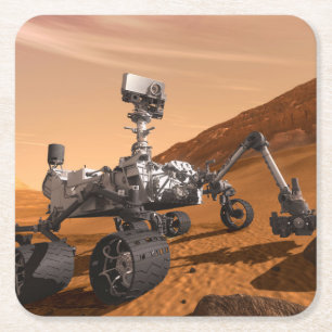 Mars Wissenschaftslabor Neugier Rover. Rechteckiger Pappuntersetzer