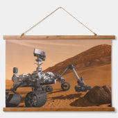 Mars Wissenschaftslabor Neugier Rover. Wandteppich Mit Holzrahmen (Vorne)