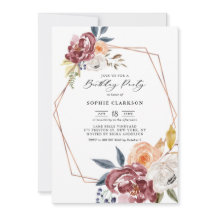 Marsala Autumn Blume Geometric Birthday Party