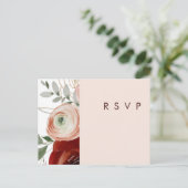 Marsala Autumn Floral Blush Menü Auswahl RSVP Kart Postkarte (Stehend Vorderseite)