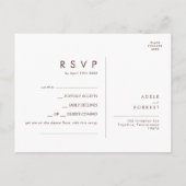 Marsala Autumn Floral Blush Song Request RSVP Card Postkarte (Rückseite)