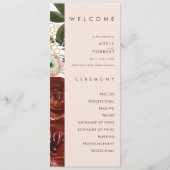 Marsala Autumn Floral | Blush Wedding Program Programm (Vorderseite)
