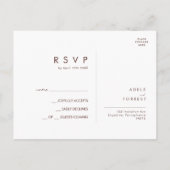 Marsala Autumn Floral | Blush Wedding RSVP Postkarte (Rückseite)