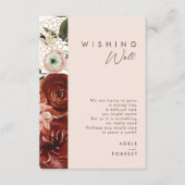 Marsala Autumn Floral | Blush Wedding wünscht sich Begleitkarte (Vorderseite)