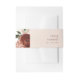 Marsala Autumn Floral | Blüte Einladungsbanderole