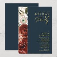 Marsala Autumn Floral | Bridal-Party der Marine