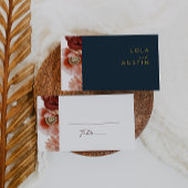 Marsala Autumn Floral | Hochzeit von Schiffen Platzkarte