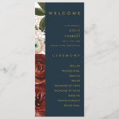 Marsala Autumn Floral | Hochzeitsprogramm der Mari Programm (Vorderseite)