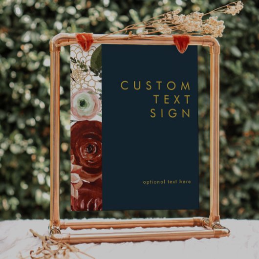 Marsala Autumn Floral | Navy Cards & Gips Custom Poster