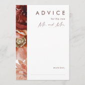Marsala Autumn Floral | Navy Wedding Advice Card Hinweiskarte (Vorderseite)