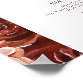 Marsala Autumn Floral | Unterschrift Drinks Poster (Ecke)