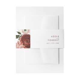 Marsala Autumn Floral | weiß Einladungsbanderole