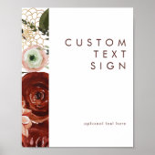 Marsala Autumn Floral | Weiße Karten und Geschenke Poster (Vorne)