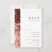 Marsala Autumn Floral White Menü RSVP Card (Vorderseite)