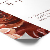 Marsala Autumn Floral | White This Candle Burns Poster (Ecke)