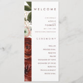Marsala Autumn Floral | White Wedding Program Programm (Vorderseite)