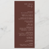 Marsala Autumn Floral | White Wedding Program Programm (Rückseite)